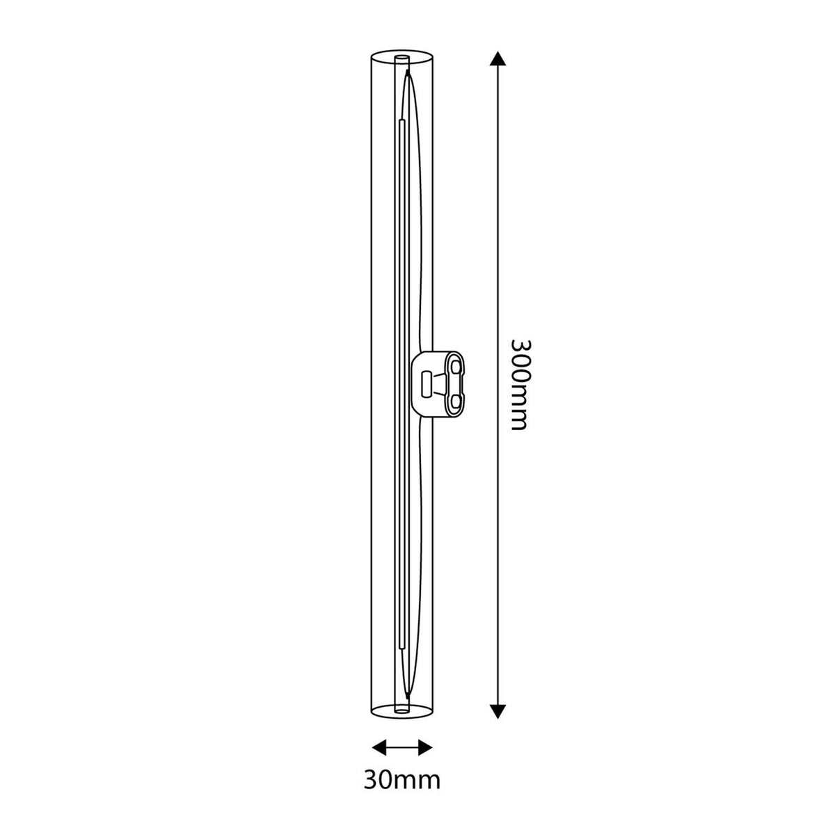 Lampadina LED a Effetto Porcellana CRI 90 Lineare S14d - lunghezza 300 mm 6W 470Lm 2700K Dimmerabile - S11