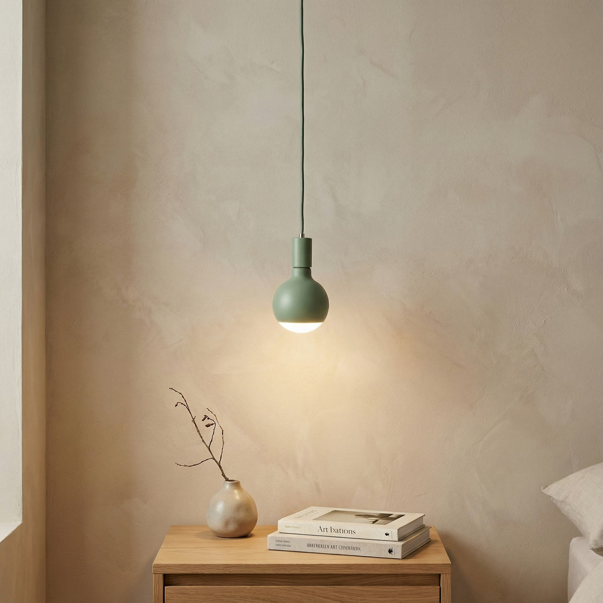 Lampada a sospensione Filotto Metallico con lampadina Lucia - Verde