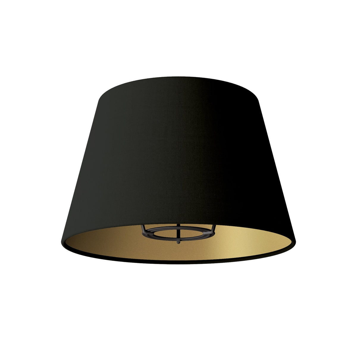 Lampada da parete Fermaluce con estensione a S e paralume impero - Nero e Oro
