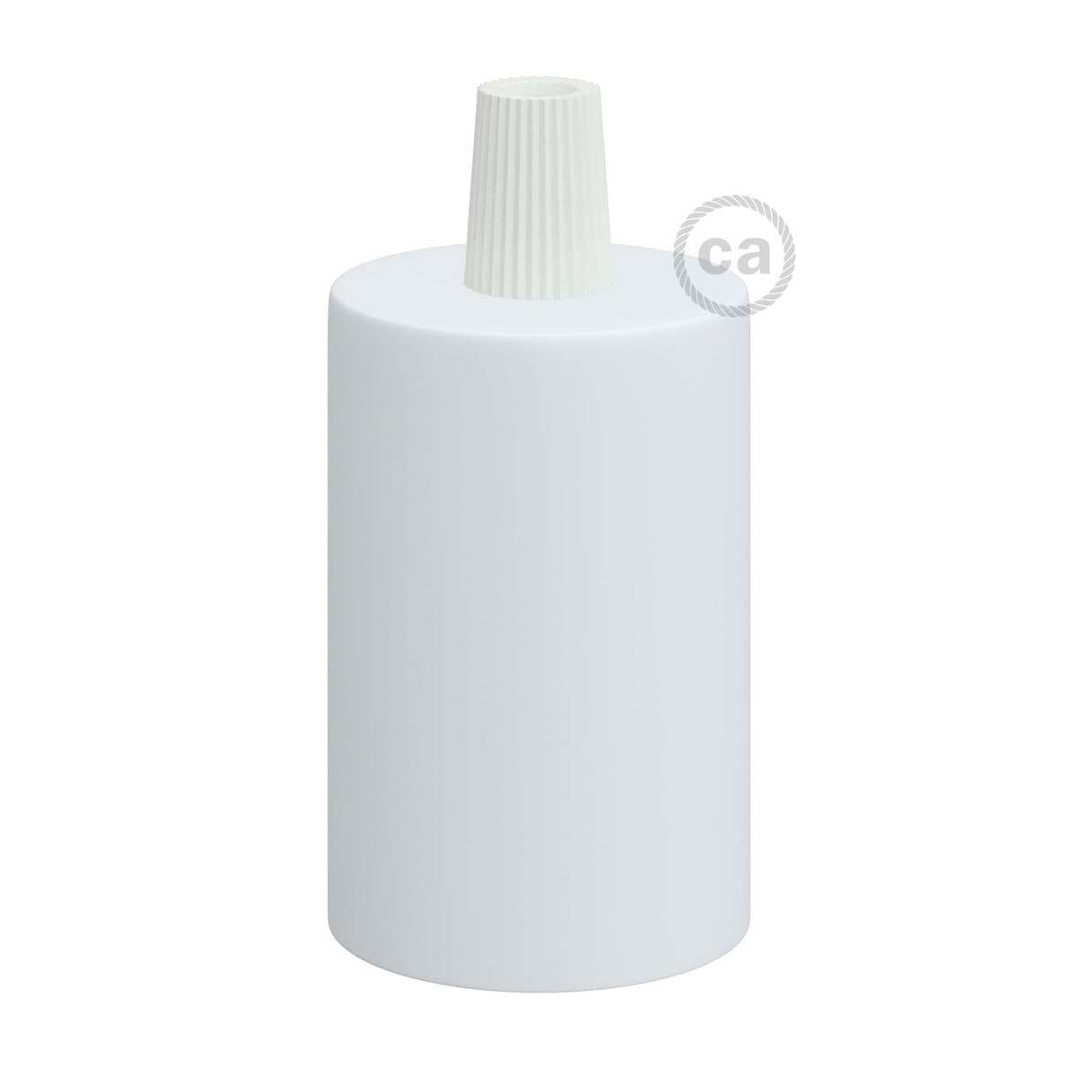 Kit portalampada E27 cilindrico in metallo - Bianco opaco Conico