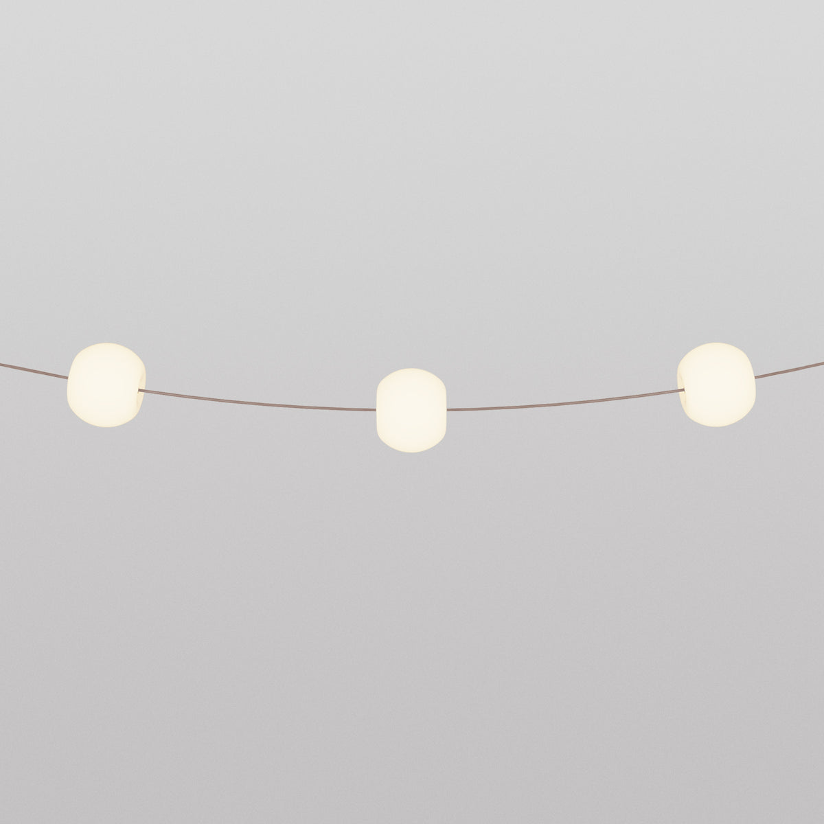Catena luminosa 3 punti luce da esterno IP67 Desert Brown - Marina3 Cherry 70 cm