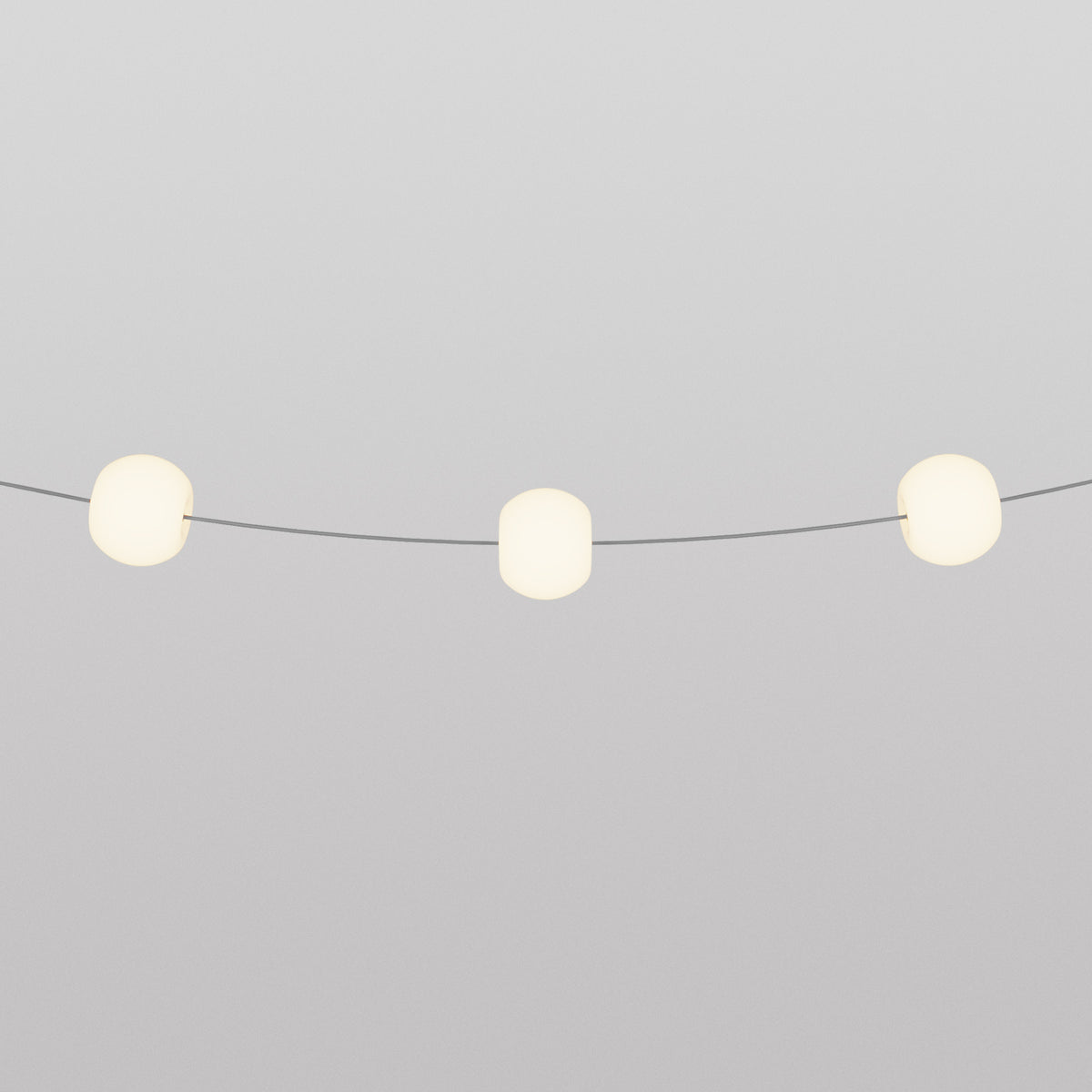 Catena luminosa 3 punti luce da esterno IP67 Grigio - Marina3 Cherry 70 cm