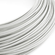 Cavo elettrico Extra Low Voltage rivestito in tessuto effetto seta Bianco RM01