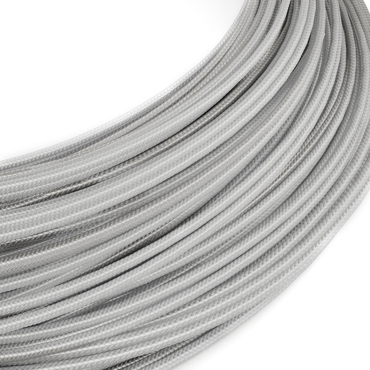 Cavo elettrico Extra Low Voltage rivestito in tessuto effetto seta Argento RM02