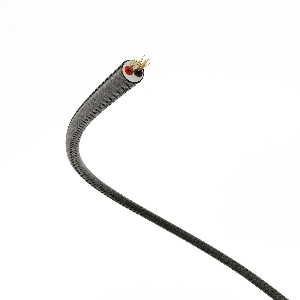 Cavo elettrico Extra Low Voltage rivestito in tessuto effetto seta Nero RM04