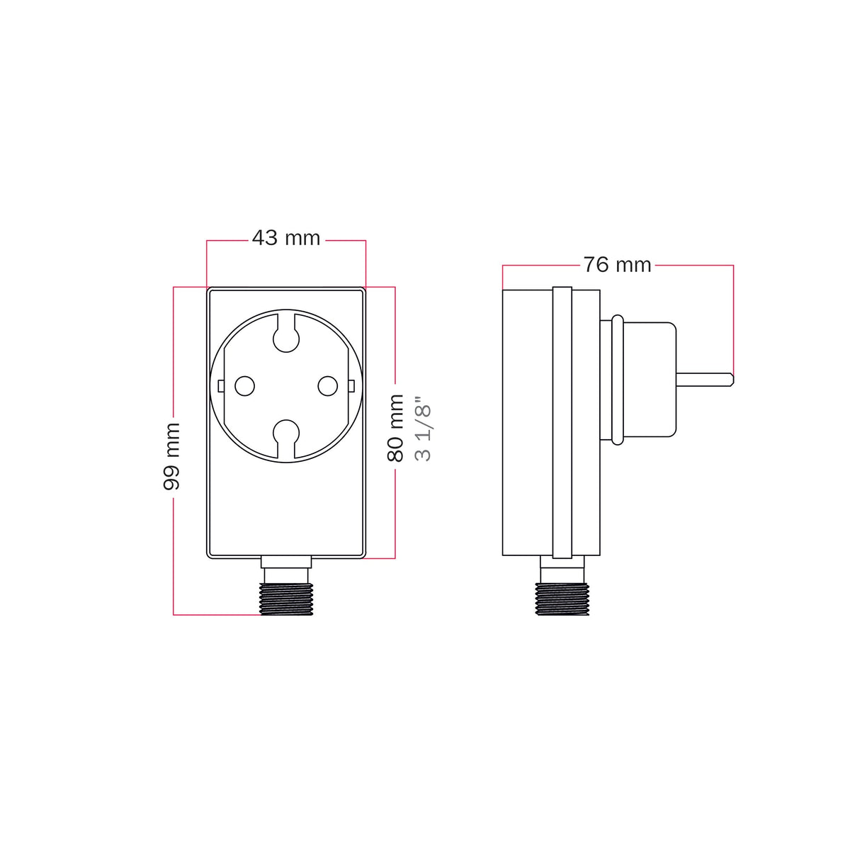 Alimentatore con spina Franco/Schuko fino a 12 punti luce - Marina