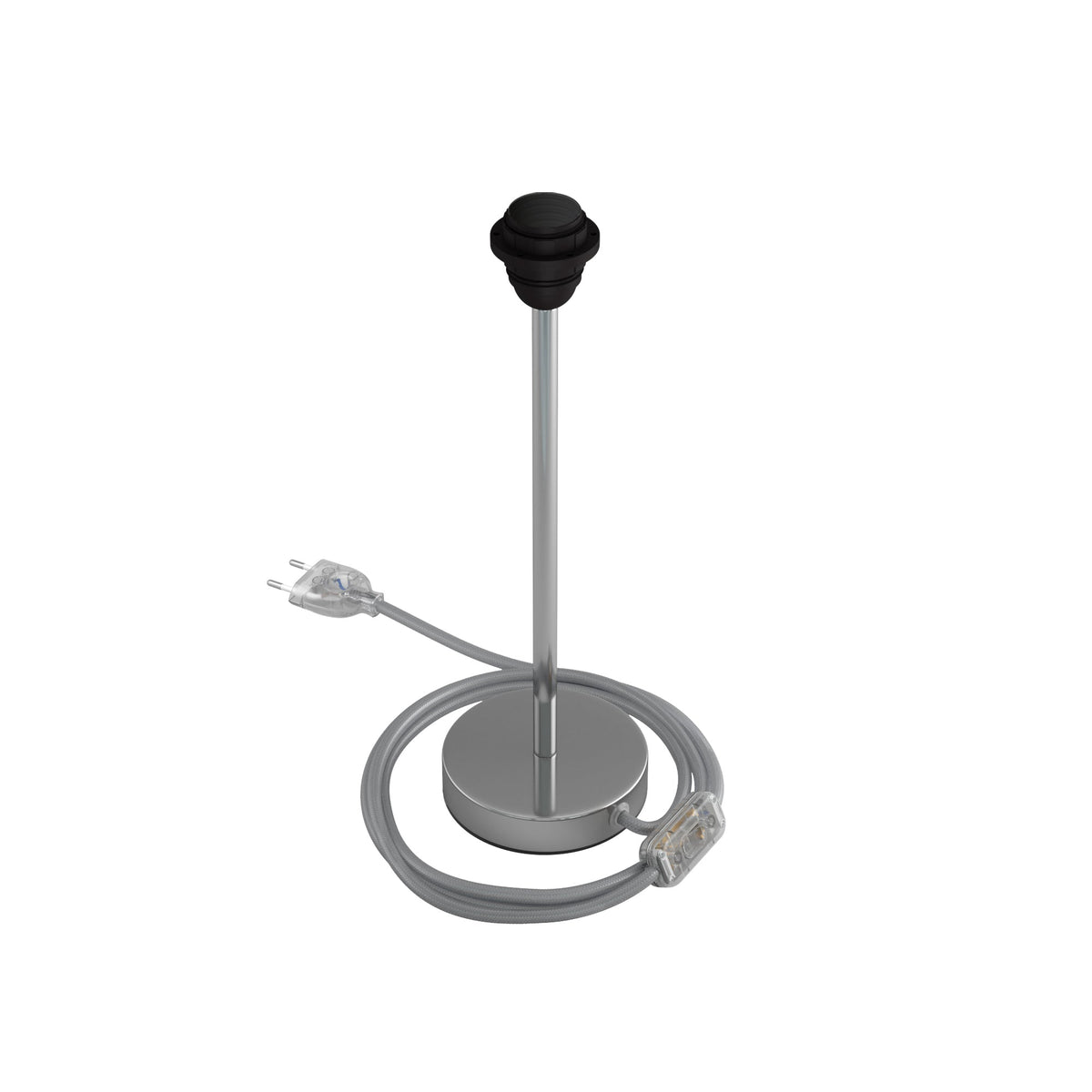 Alzaluce per paralume - Lampada da tavolo in metallo - Cromo 30 cm