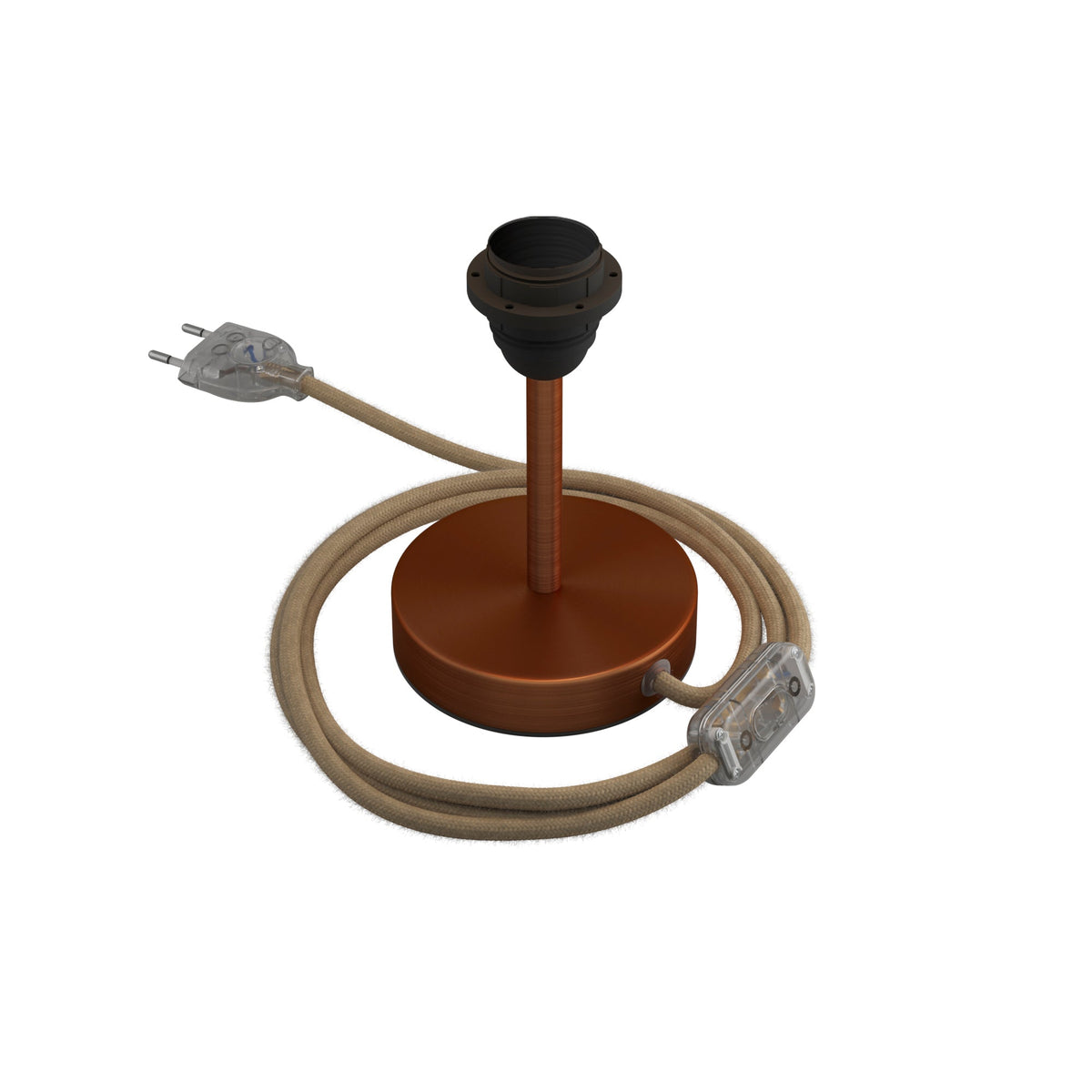 Alzaluce per paralume - Lampada da tavolo in metallo - Rame satinato 10 cm