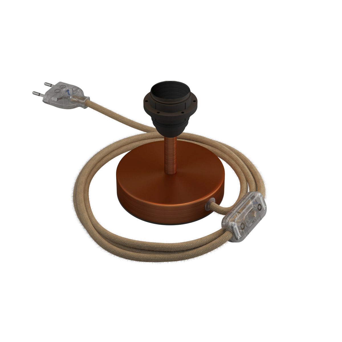 Alzaluce per paralume - Lampada da tavolo in metallo - Rame satinato 5 cm