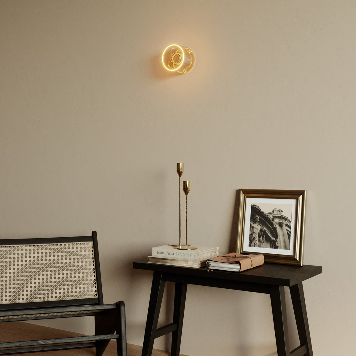 Applique con lampadina Ghost mini smoky - Bianco