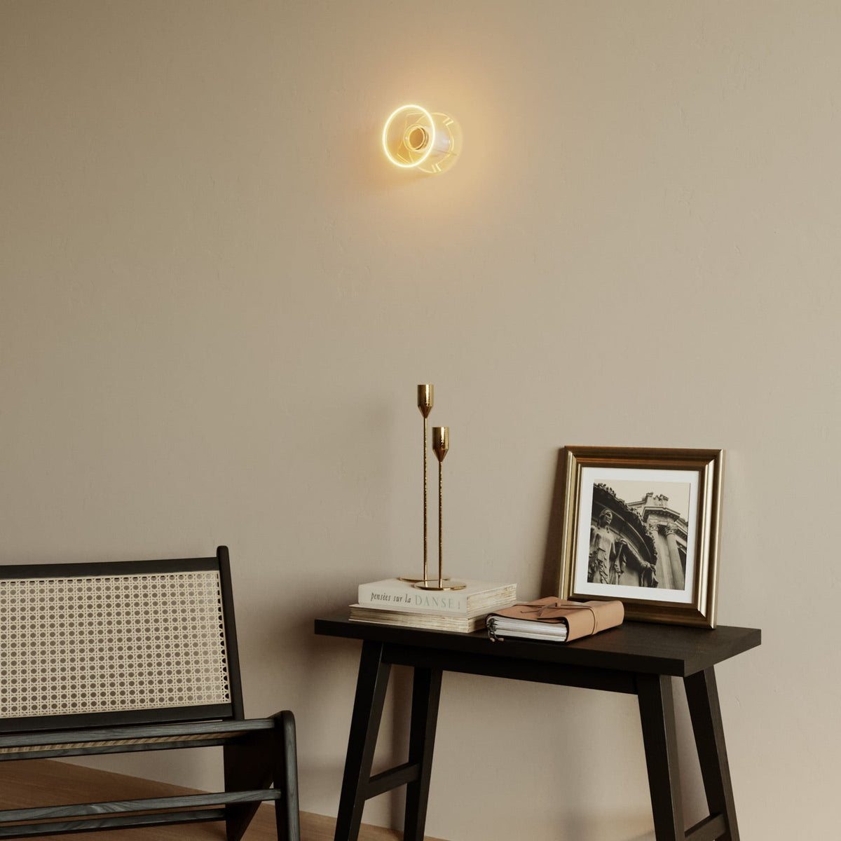 Applique con lampadina Ghost mini trasparente - Bianco