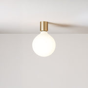 Applique in metallo con lampadina globo effetto porcellana - Bronzo satinato