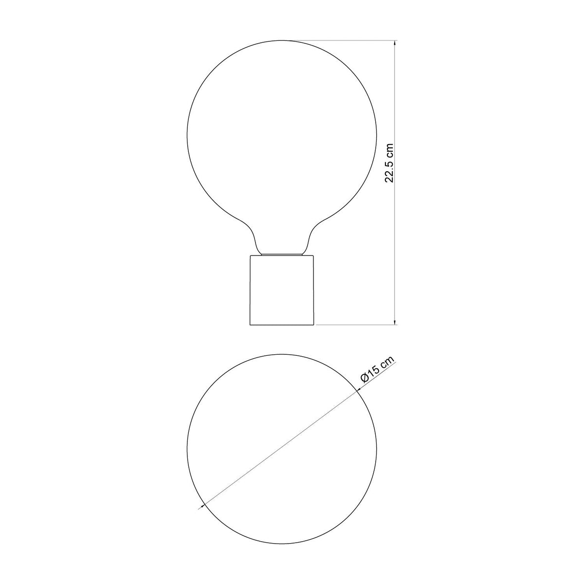 Applique Nera con lampadina a bulbo effetto porcellana - Waterproof IP44 - IO