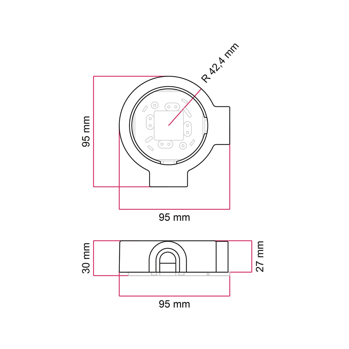 Base in porcellana bianca per presa elettrica e interruttore/deviatore compatibile con Creative-Tubes - da 1 a 4 uscite 2