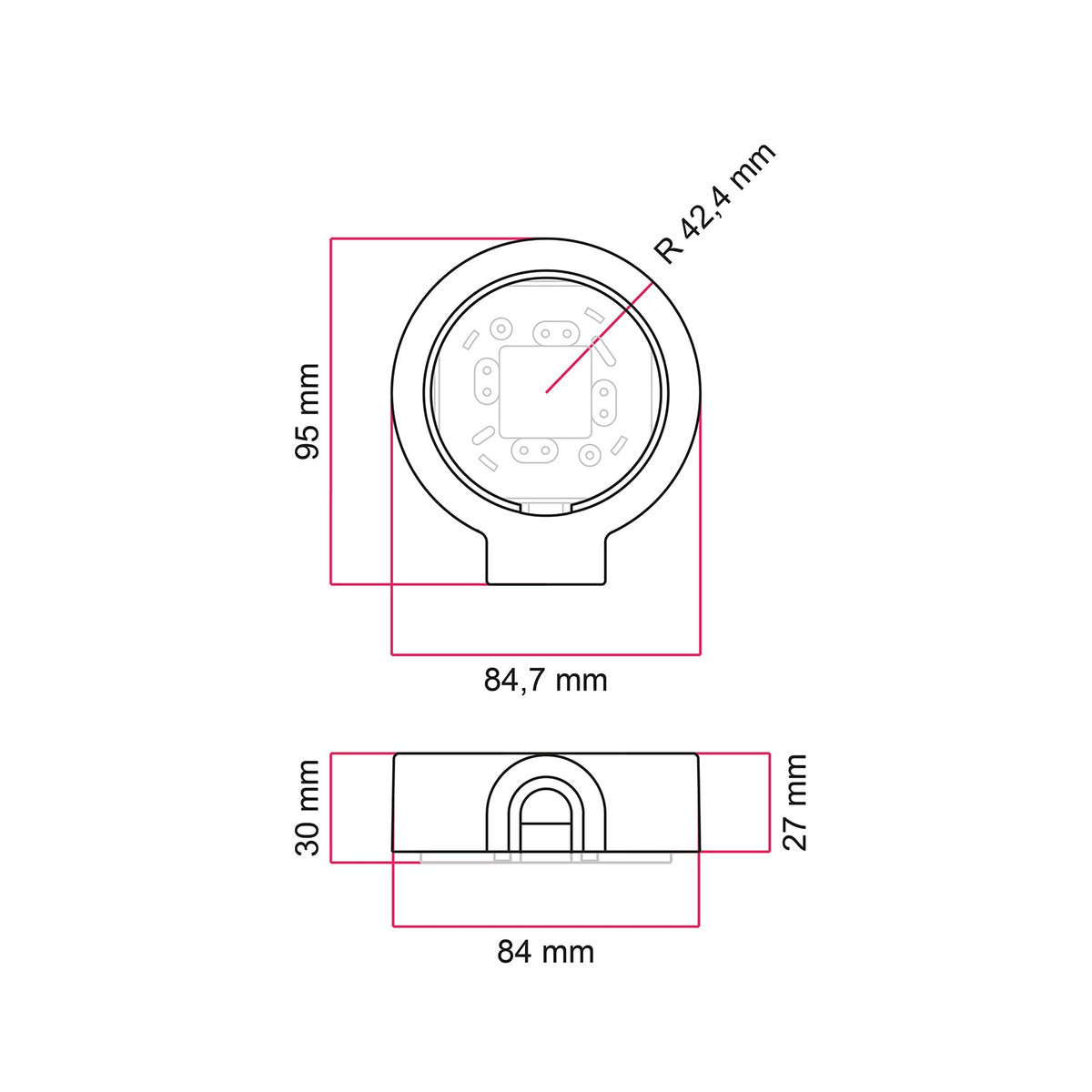 Base in porcellana bianca per presa elettrica e interruttore/deviatore compatibile con Creative-Tubes - da 1 a 4 uscite 1