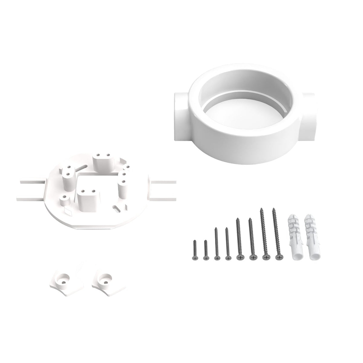 Base in porcellana bianca per presa elettrica e interruttore/deviatore compatibile con Creative-Tubes - da 1 a 4 uscite 2 in linea