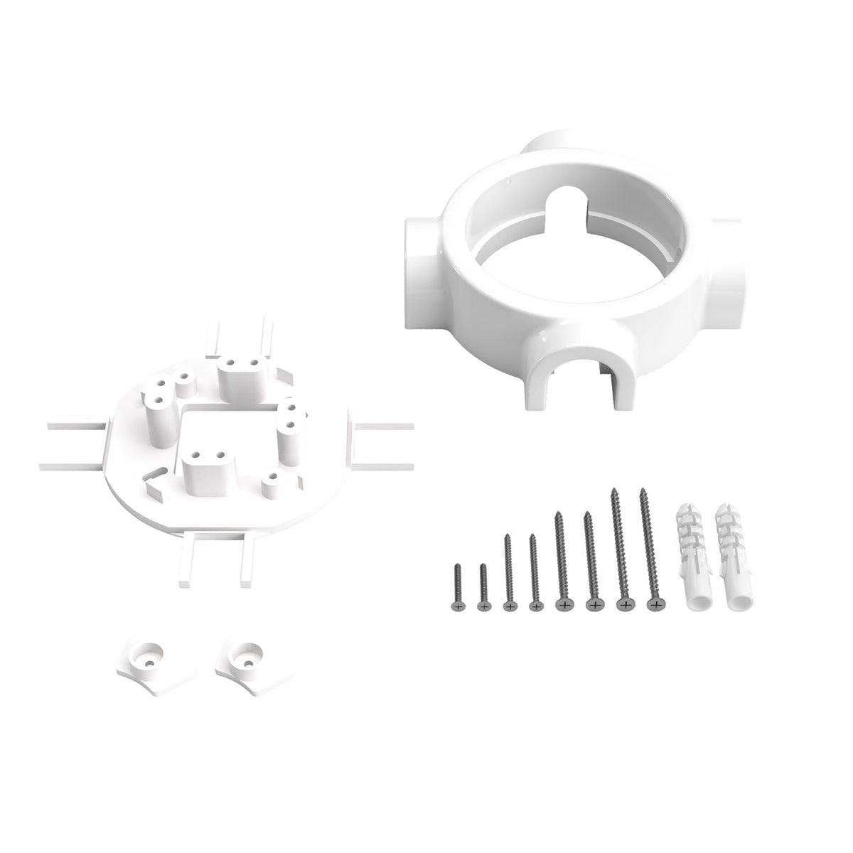 Base in porcellana bianca per presa elettrica e interruttore/deviatore compatibile con Creative-Tubes - da 1 a 4 uscite 4