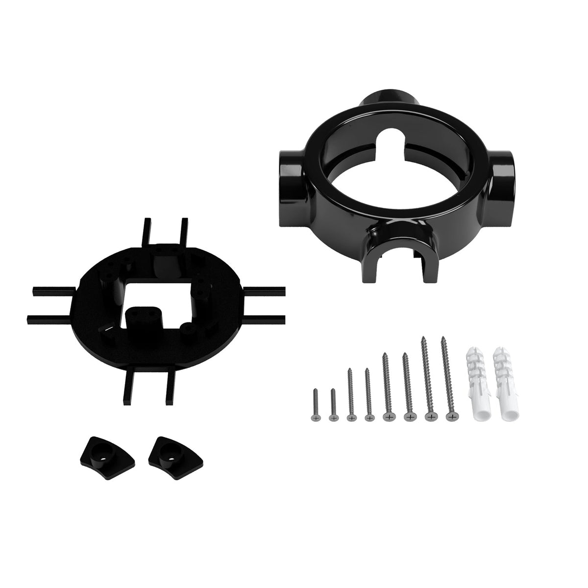 Base in porcellana nera per presa elettrica e interruttore/deviatore compatibile con Creative-Tubes - da 1 a 4 uscite 4