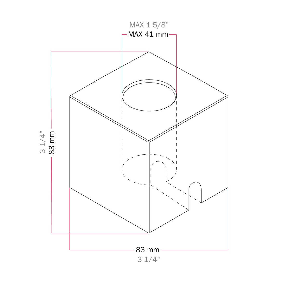 Base lampada in legno - Cubo