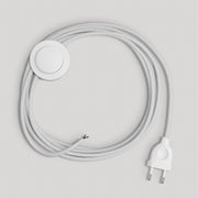 Cablaggio per lampada con cavo bianco in cotone 3 m Bianco