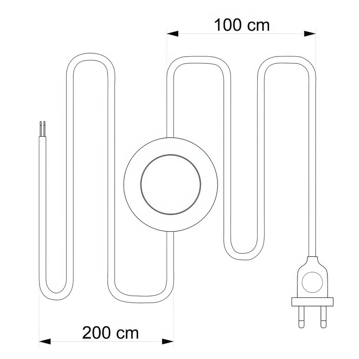 Cablaggio per lampada con cavo senape lucido 3 m Bianco