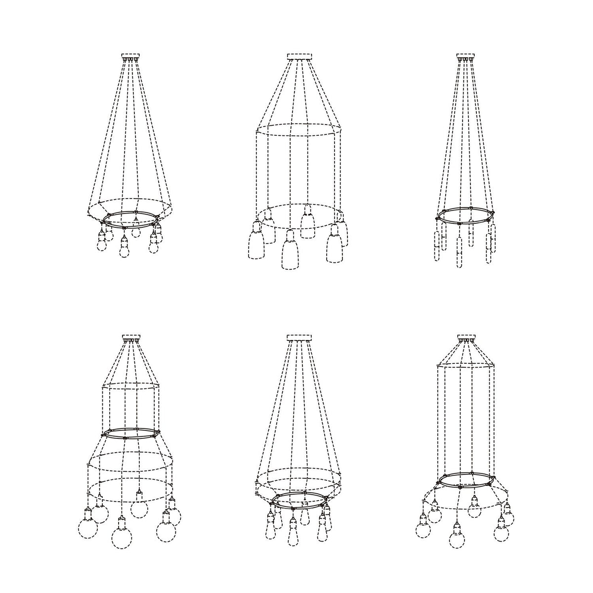 Cage Cerchio - Struttura per lampadari - Trasparente S - Ø 40 cm