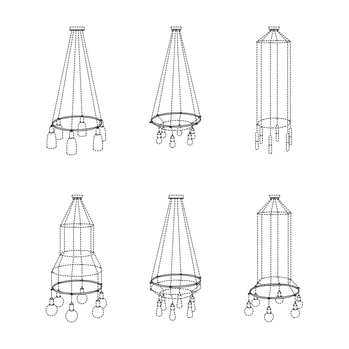 Cage Cerchio - Struttura per lampadari - Trasparente M - Ø 60 cm
