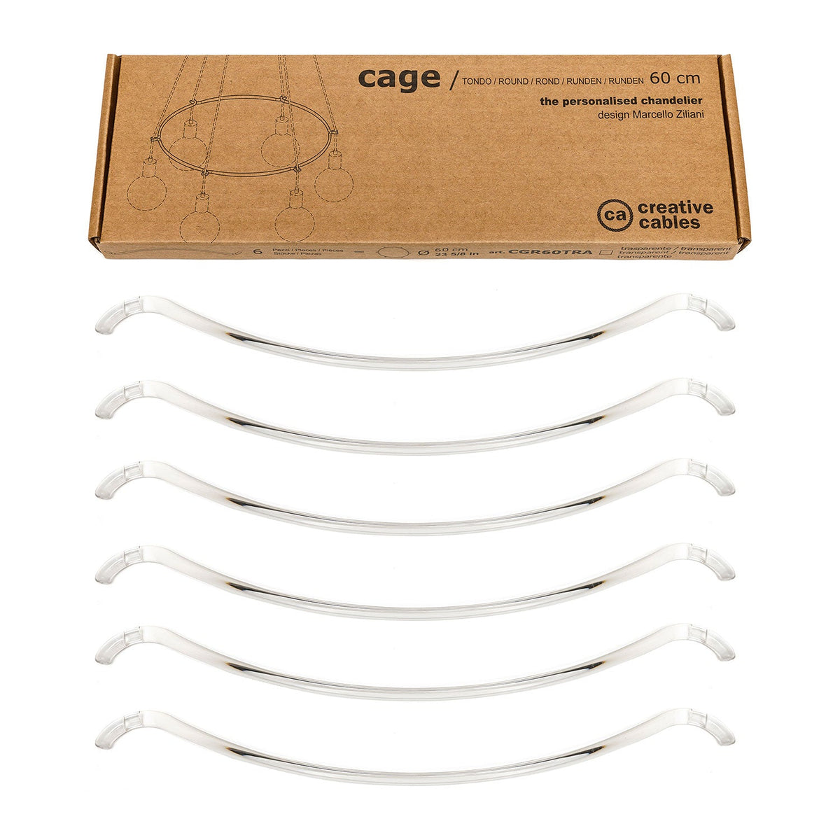 Cage Cerchio - Struttura per lampadari - Trasparente M - Ø 60 cm