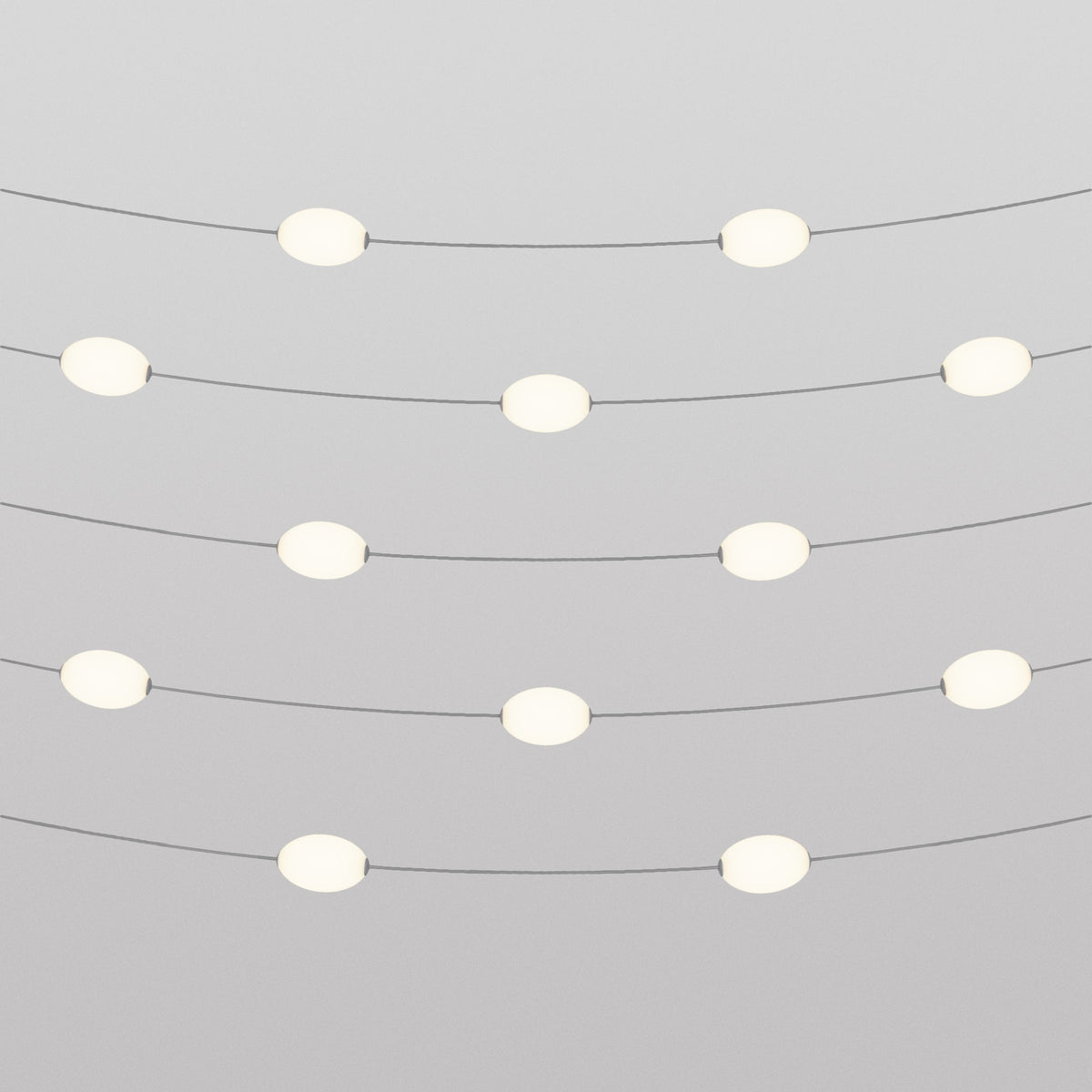 Catena luminosa 12 punti luce da esterno IP67 Grigio - Marina12