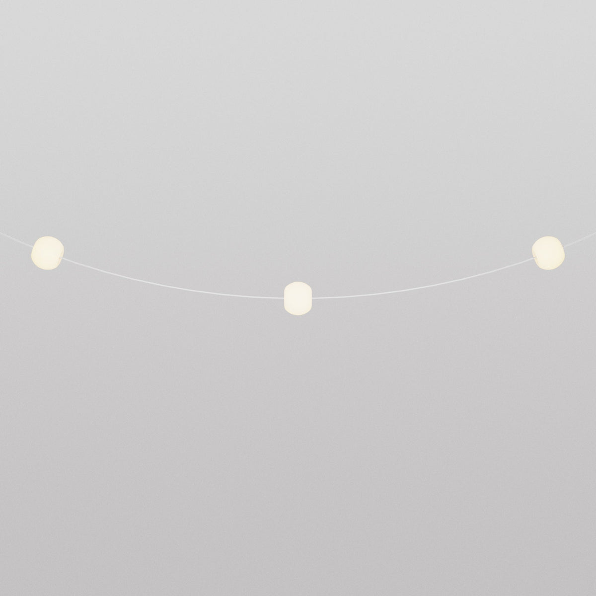 Catena luminosa 3 punti luce da esterno IP67 Bianco Sabbia - Marina3 Cherry 140 cm