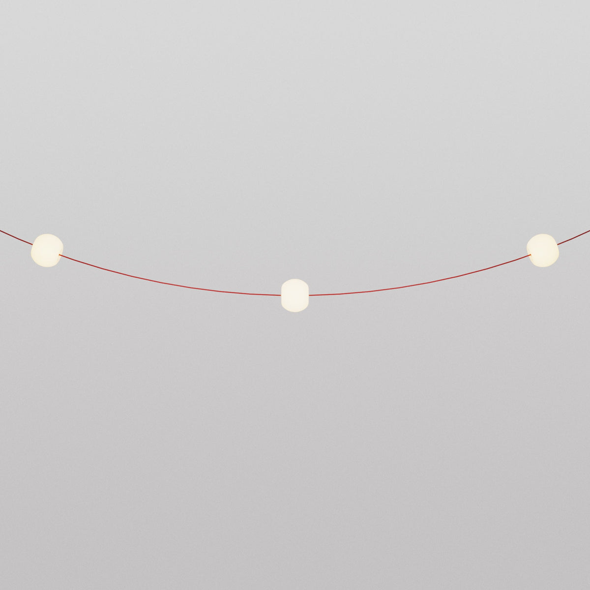 Catena luminosa 3 punti luce da esterno IP67 Rosso Stella Marina - Marina3 Cherry 140 cm