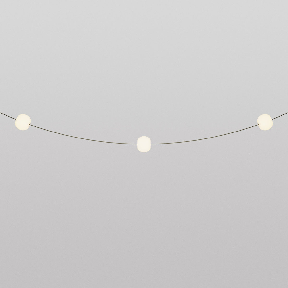 Catena luminosa 3 punti luce da esterno IP67 Verde Oliva - Marina3 Cherry 140 cm