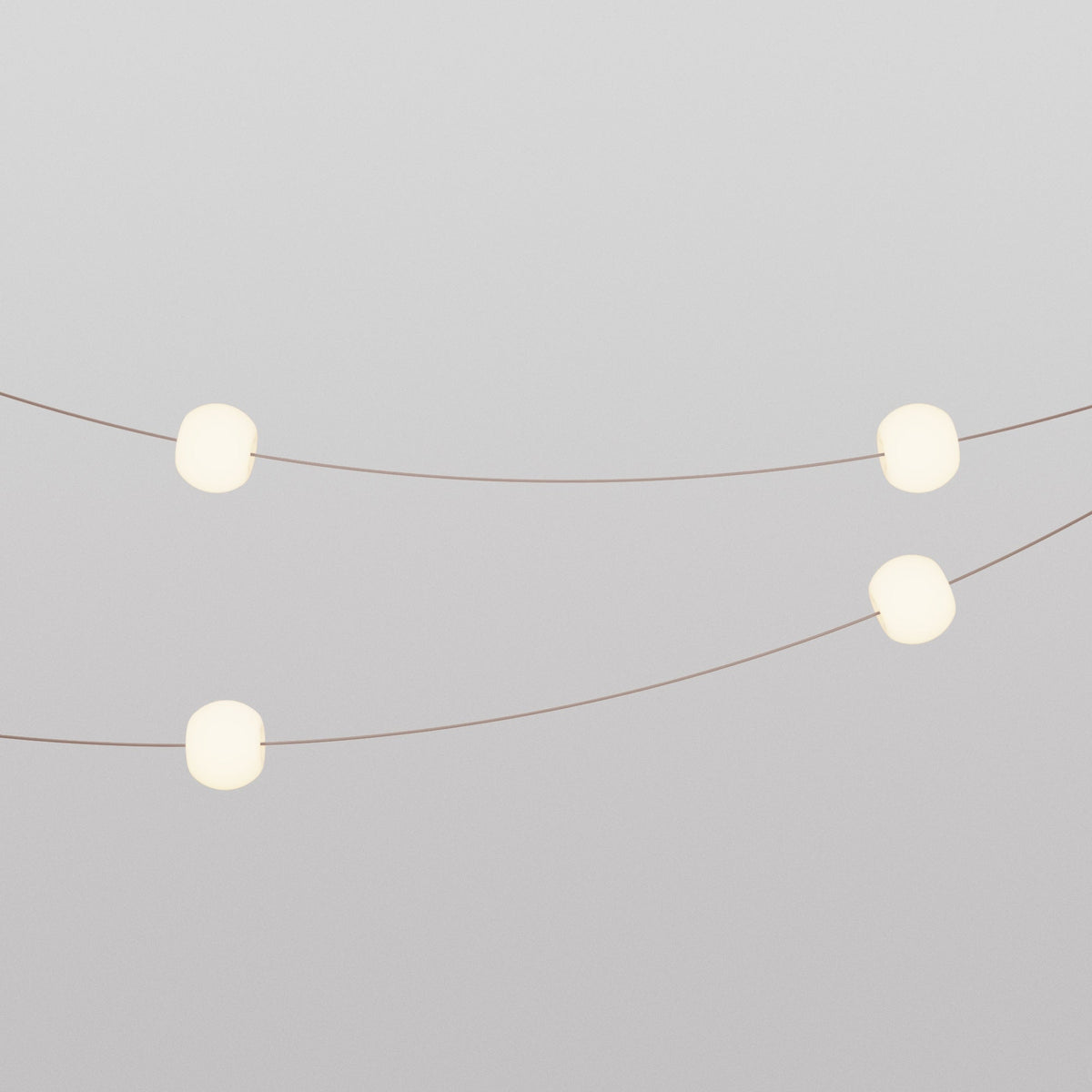 Catena luminosa 4 punti luce da esterno IP67 Desert Brown - Marina4 Cherry 140 cm