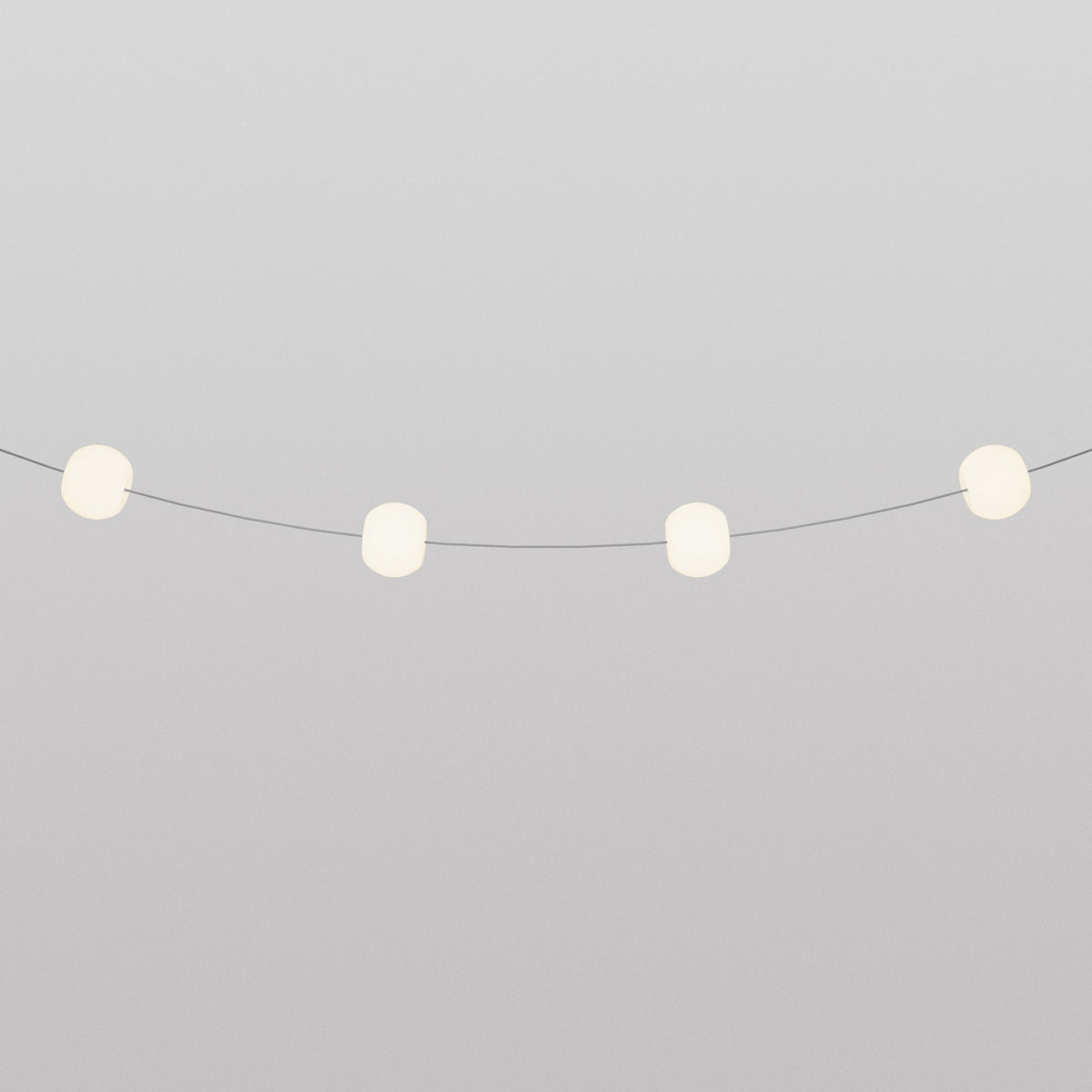 Catena luminosa 4 punti luce da esterno IP67 Grigio - Marina4 Cherry 70 cm