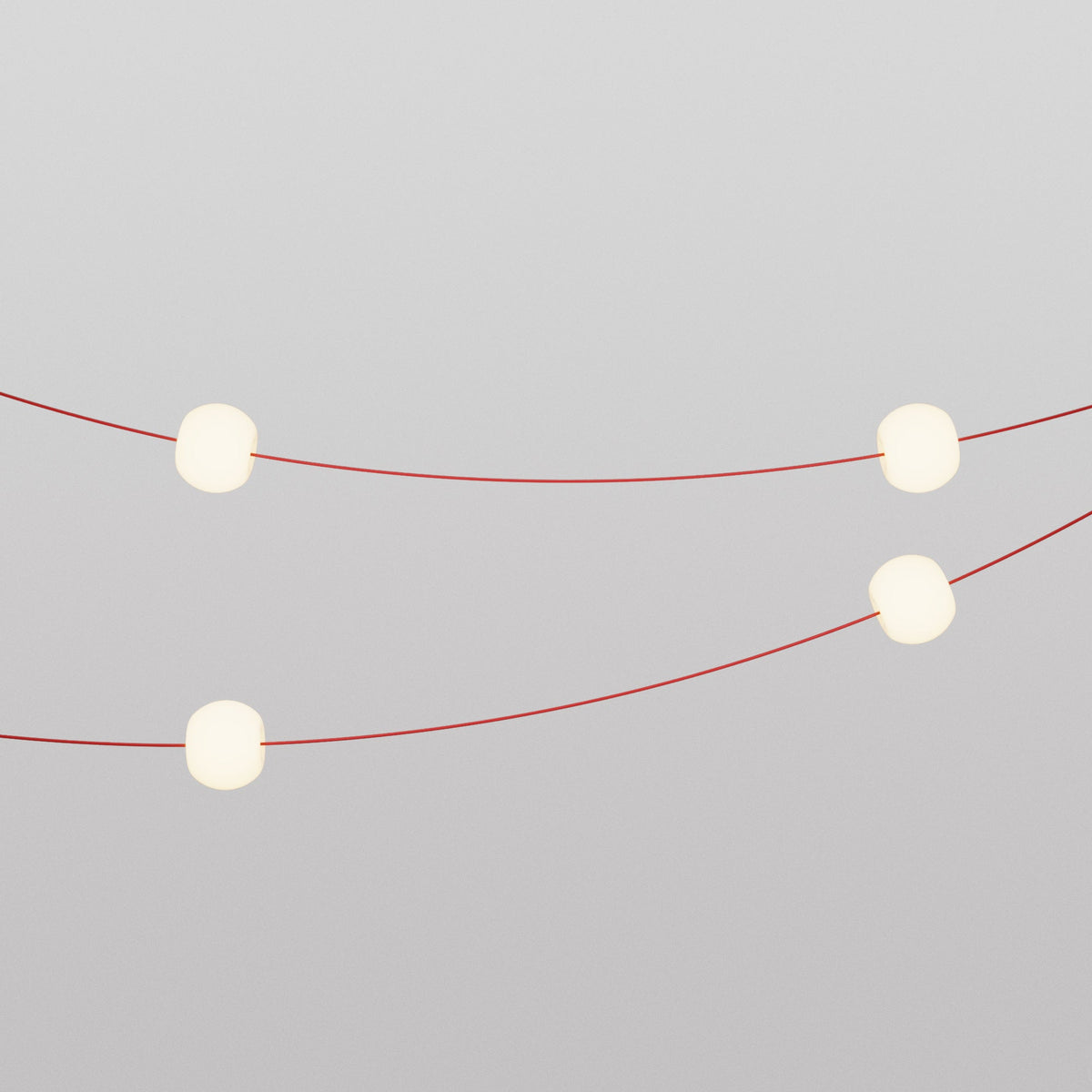 Catena luminosa 4 punti luce da esterno IP67 Rosso Stella Marina - Marina4 Cherry 140 cm