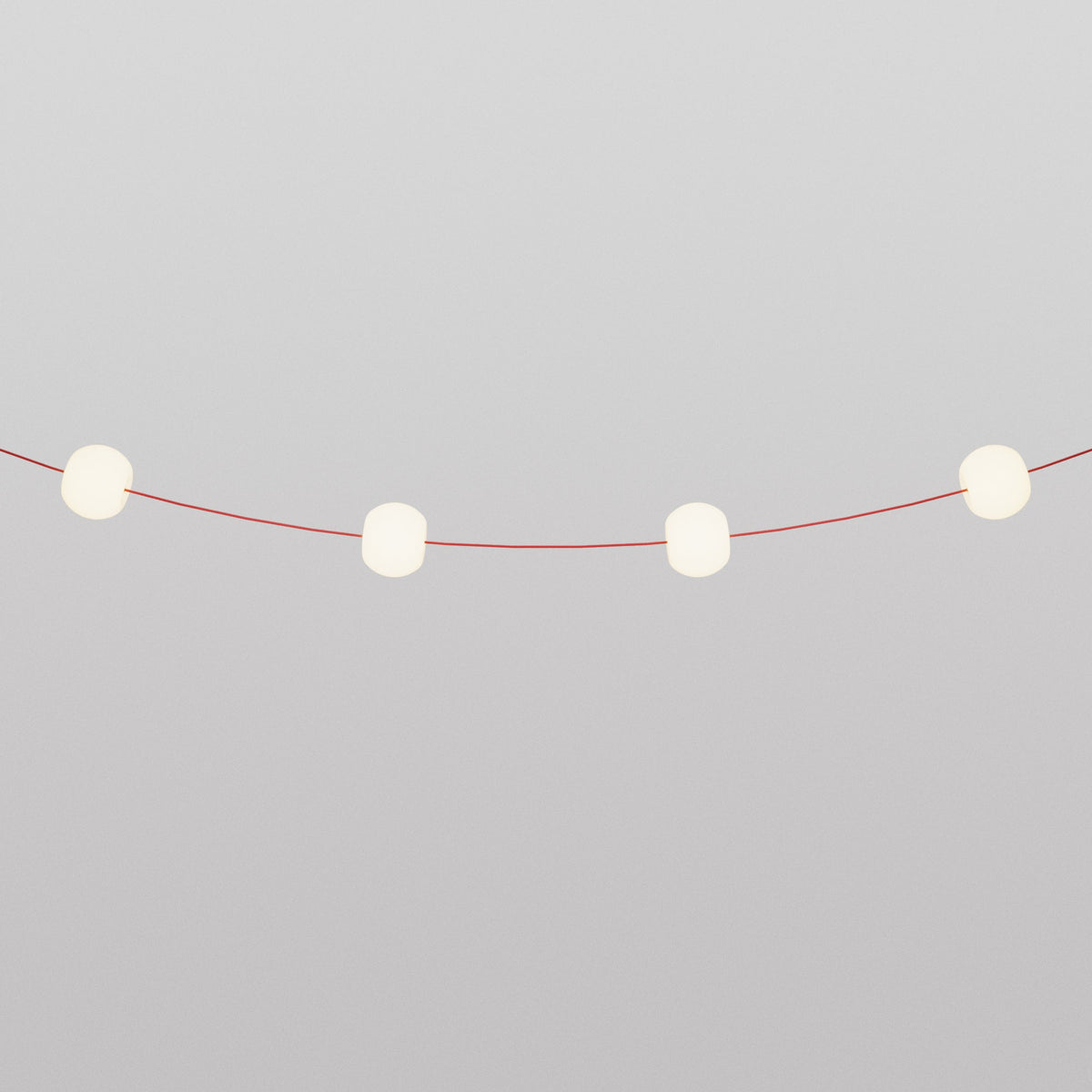 Catena luminosa 4 punti luce da esterno IP67 Rosso Stella Marina - Marina4 Cherry 70 cm
