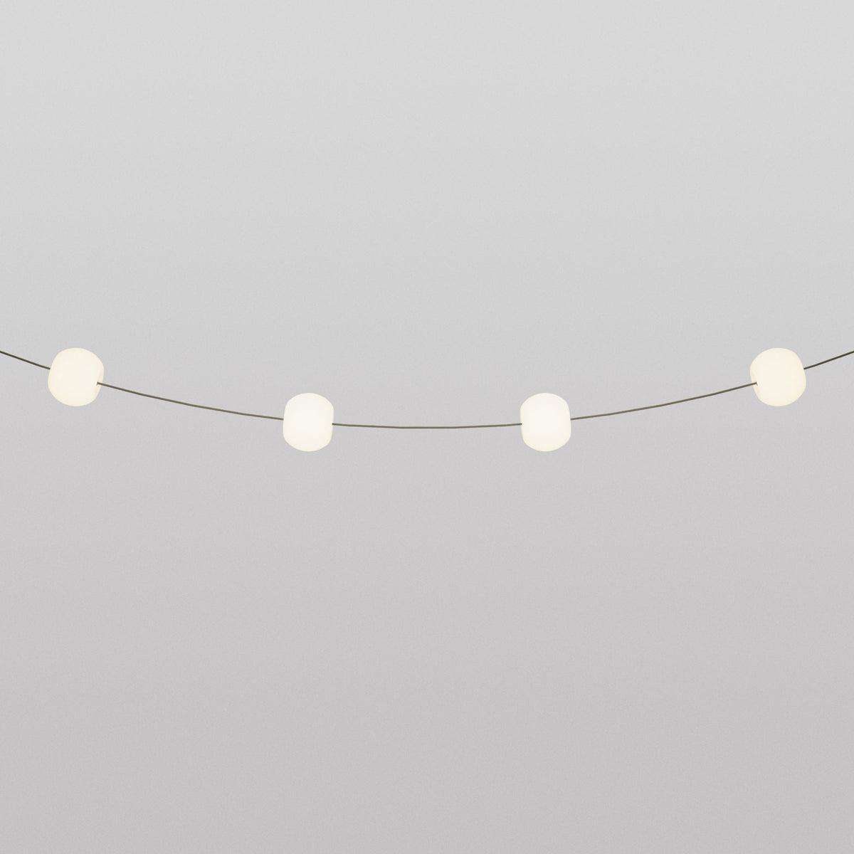 Catena luminosa 4 punti luce da esterno IP67 Verde Oliva - Marina4 Cherry 70 cm