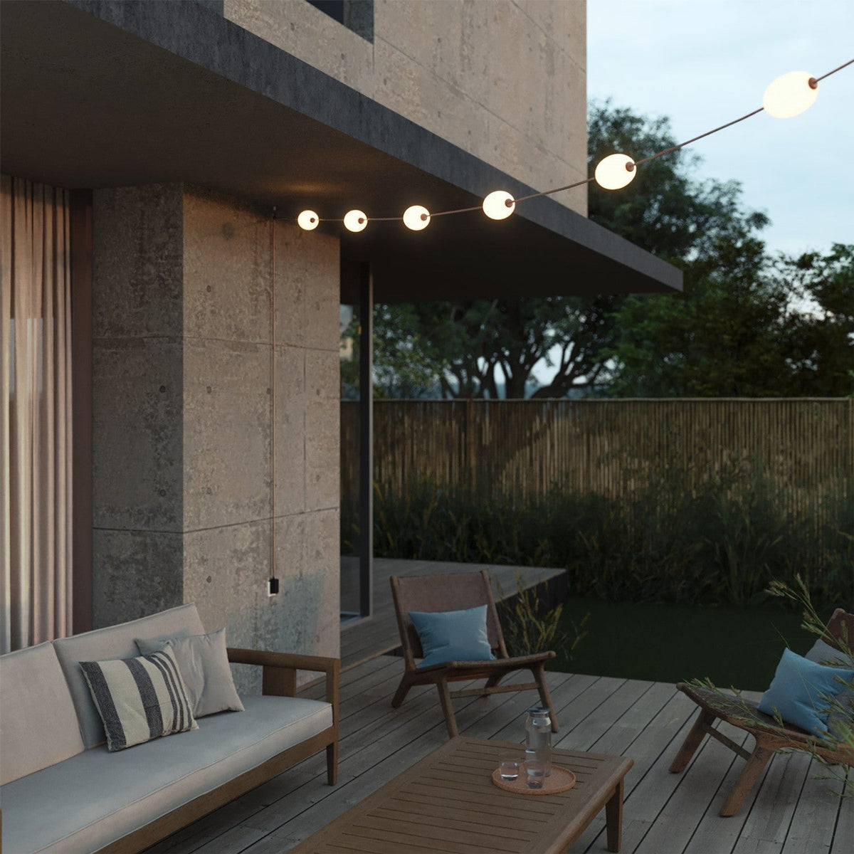Catena luminosa 6 punti luce da esterno IP67 Desert Brown - Marina6
