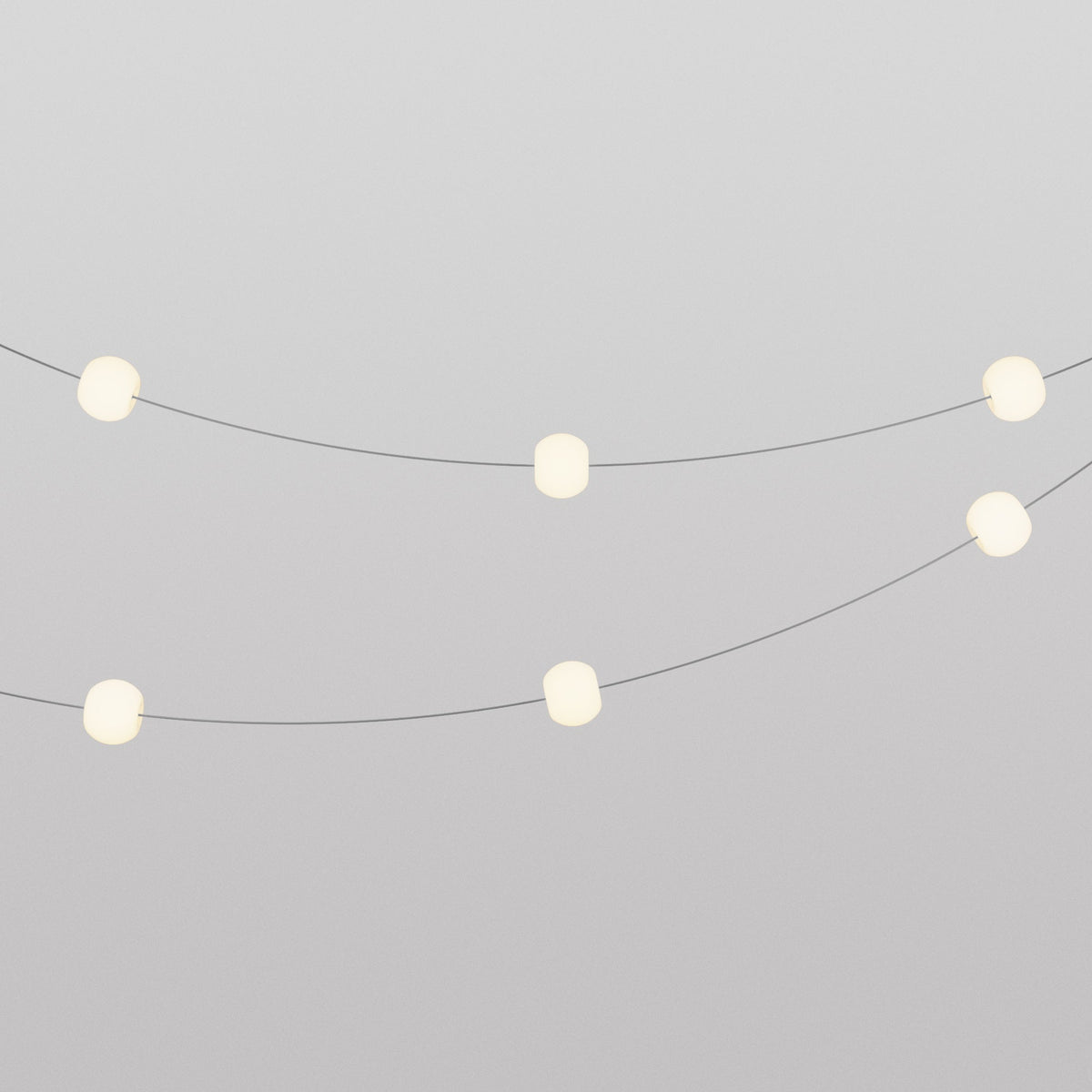 Catena luminosa 6 punti luce da esterno IP67 Grigio - Marina6 Cherry 140 cm