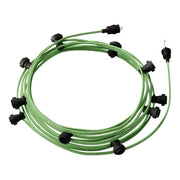 Catenaria Sistema Lumet da 12,5 m con cavo tessile CX08, 10 portalampada, gancio e spina neri