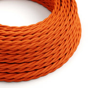 Cavo colorato in tessuto trecciato Arancione Fiamma - L'Originale Creative Cables, ideale per lampade creative - TM15