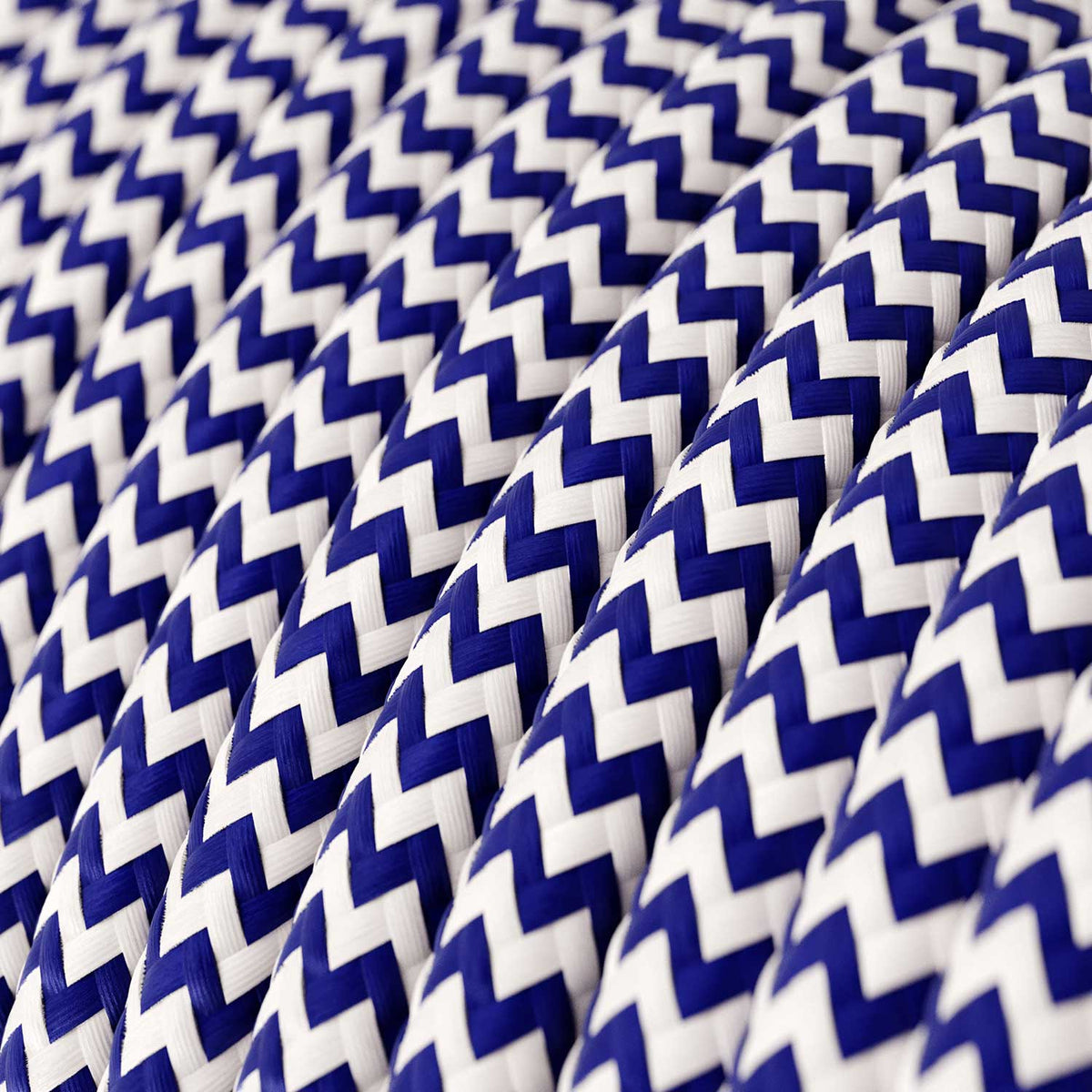 Cavo colorato per illuminazione Classic Blue e Bianco Ottico ZigZag - L'Originale Creative Cables, per lampade fai da te - RZ12