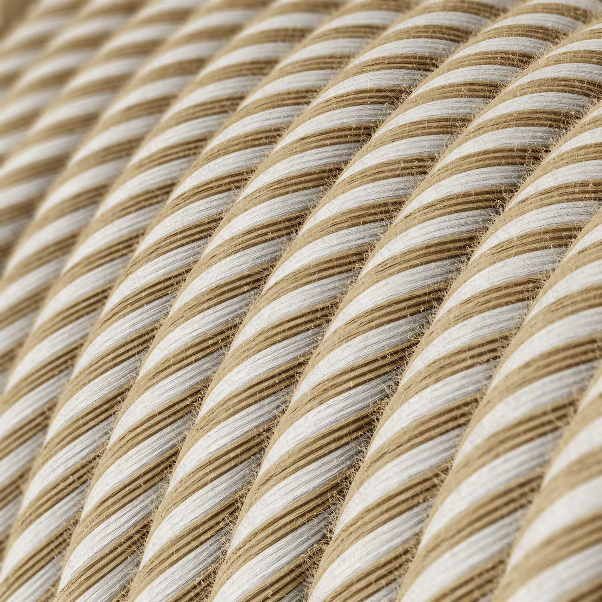 Cavo elettrico colorato Juta Naturale e Cotone Bianco Vertigo - L'Originale Creative Cables, per progetti luminosi unici - ERN07