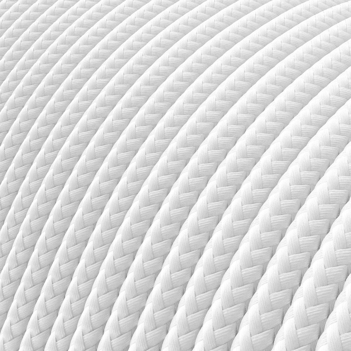Cavo elettrico Extra Low Voltage rivestito in tessuto effetto seta Bianco RM01