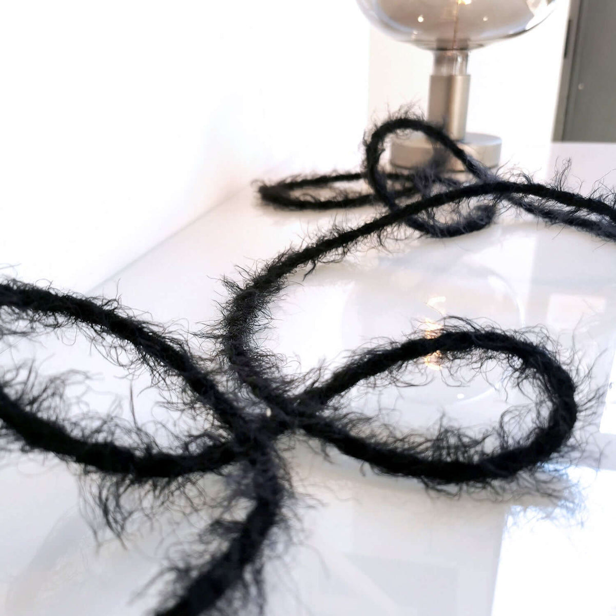 Cavo elettrico in tessuto Nero Carbone Marlene - L'Originale Creative Cables, ideale per lampadari creativi - TP04