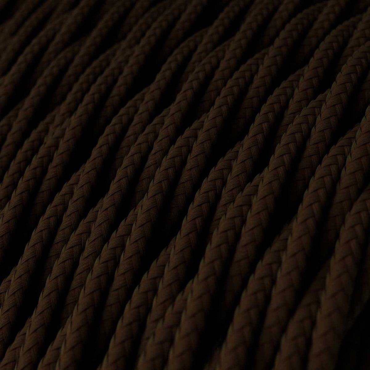 Cavo elettrico in tessuto trecciato Marrone Espresso - L'Originale Creative Cables, per lampade fai-da-te personalizzate - TM13