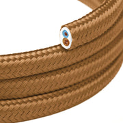 Cavo elettrico piatto ricoperto in tessuto color Whiskey - PM22