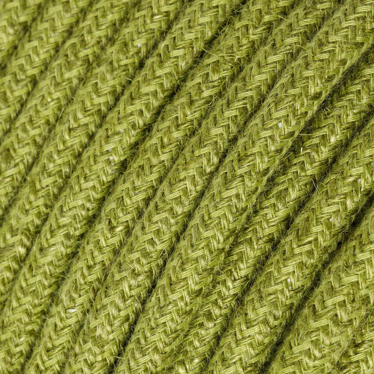 Cavo elettrico rivestito in juta Verde Fieno - L'Originale Creative Cables, per lampade fai-da-te originali - RN23
