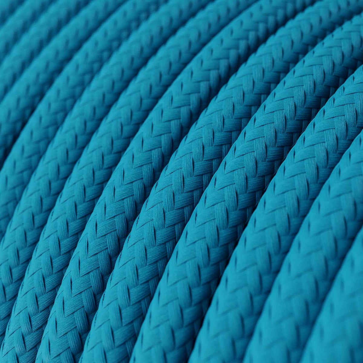 Cavo elettrico tessile Blu Ciano lucido - L'Originale Creative Cables, per lampade fai-da-te - RM11