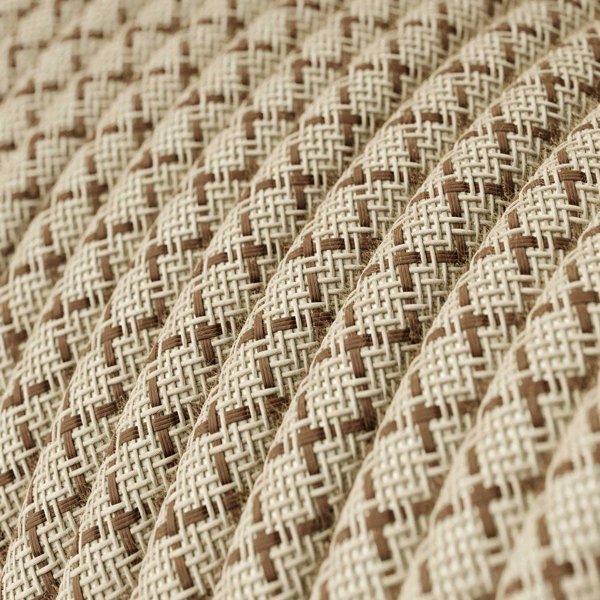 Cavo elettrico tessile Corteccia e Beige Losanga - L'Originale Creative Cables, la scelta migliore per le tue lampade - RD63